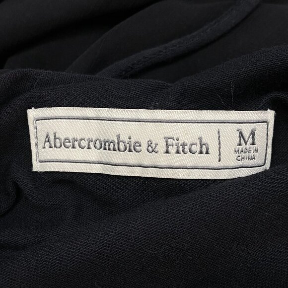 ABERCROMBIE FITCH Women Chiffon Overlay Mini Halter Dress Size M Black Chic 4-22 - Picture 11 of 13